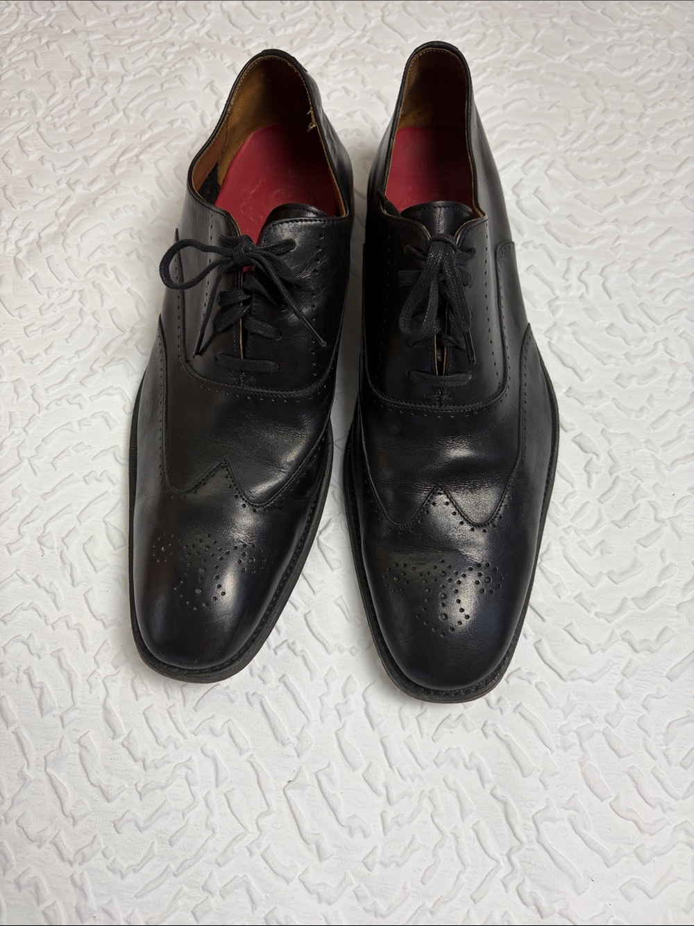 Grenson Men’s Dress Shoes Black lace up Work Formal Size 9 1/2 Leather Wingtip